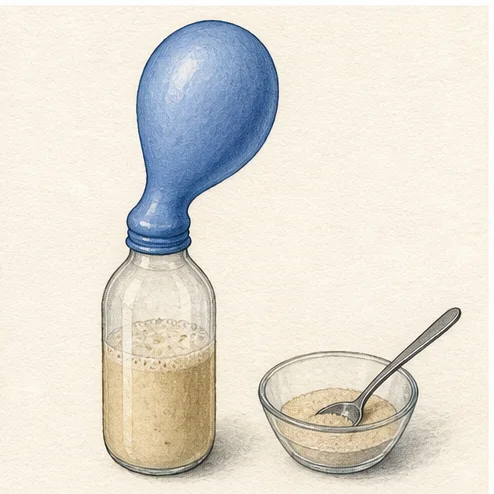 Vetenskaplig illustration av jäst och cellandning.
