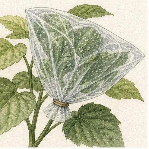Vetenskaplig illustration av mät växters transpiration hemma.