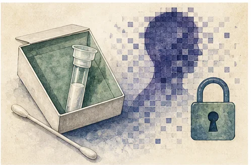 Vetenskaplig illustration av dna-test.