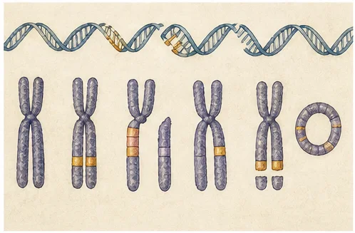 Vetenskaplig illustration av mutationer.